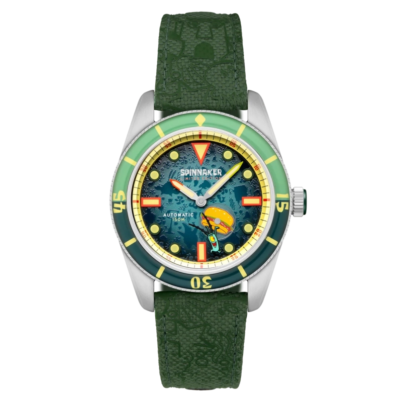 Automatische Nylon-Taucheruhr, Grün - FLEUSS AUTOMATIC DIVER SPONGEBOB LIMITED EDITION - SP-5160-02