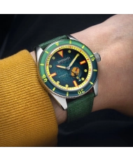 Automatic Nylon Diver's Watch, Green - FLEUSS AUTOMATIC DIVER SPONGEBOB LIMITED EDITION - SP-5160-02