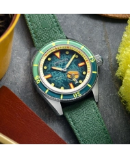 Automatic Nylon Diver's Watch, Green - FLEUSS AUTOMATIC DIVER SPONGEBOB LIMITED EDITION - SP-5160-02