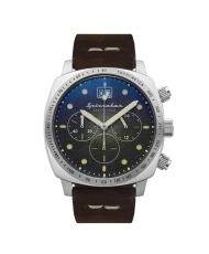 Front photo of this HULL - SPINNAKER | SP-5068-02 Blue, Grey, Brown Stainless Steel Men's Watch