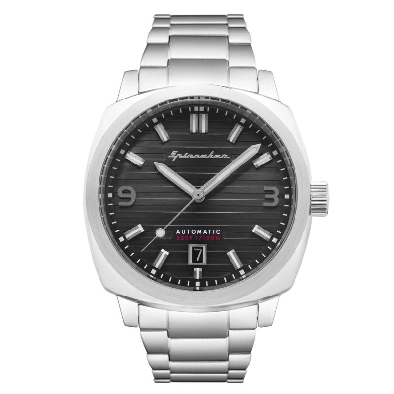 Front photo of this HULL Grey Stainless Steel Men's Watch - SPINNAKER | SP-5073-11