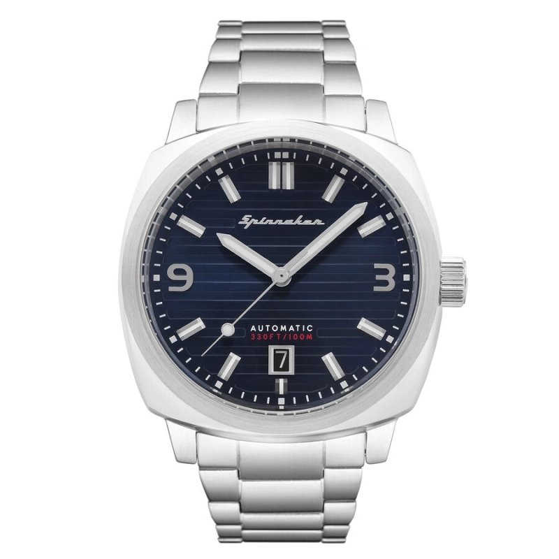 Photo de face de cette Montre Homme en Acier inoxydable Bleu, Gris HULL - SPINNAKER | SP-5073-22