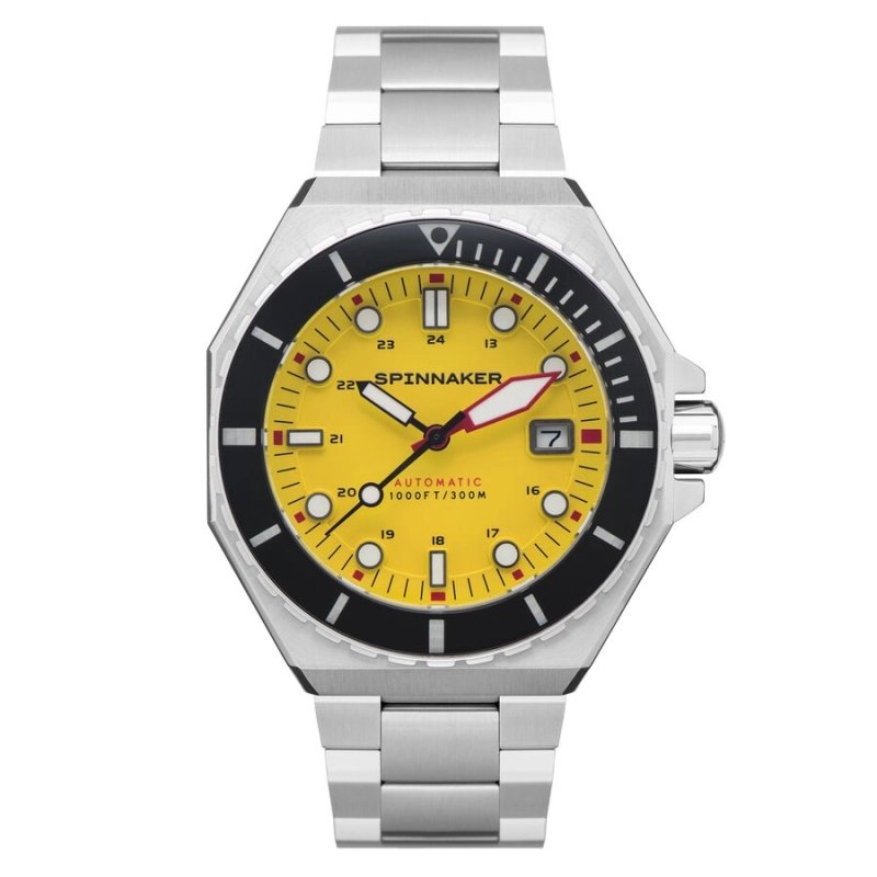 Photo 2 de cette Montre de plongée Homme en Acier inoxydable Gris, Jaune DUMAS AUTOMATIC - SPINNAKER | SP-5081-II