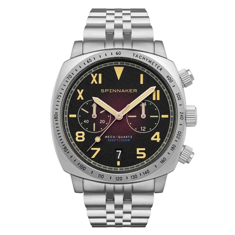 Front photo of this Men's Watch in Stainless Steel Grey, Red HULL CALIFORNIA CHRONO - SPINNAKER | SP-5092-22