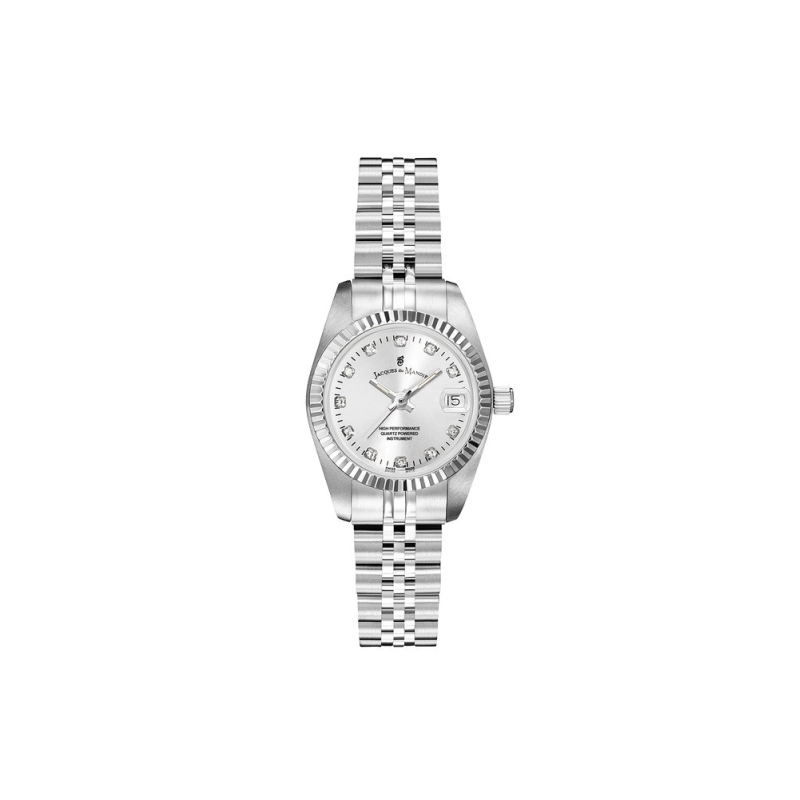 Front photo of the Swiss Women's Watch in Grey Stainless Steel - Inspiration - JACQUES DU MANOIR | NRO.02