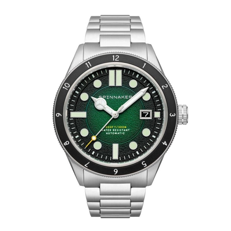 Photo 2 de cette Montre de plongée Homme en Acier inoxydable Gris, Noir, Vert NEW CAHILL - SPINNAKER | SP-5096-33