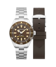 Photo de face de cette Montre de plongée Homme en Acier inoxydable Gris, Marron SPENCE - SPINNAKER | SP-5097-33