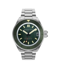 Front photo of this NEW PICCARD - SPINNAKER | SP-5098-11 Grey, Green Stainless Steel Men's Diving Watch