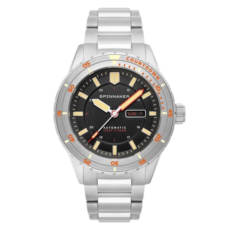 Photo 2 de cette Montre de plongée Homme en Acier inoxydable Gris, Noir HASS - SPINNAKER | SP-5099-11