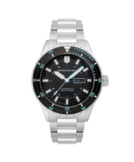 Foto 2 de este reloj de buceo para hombre en acero inoxidable gris, negro HASS - SPINNAKER | SP-5099-22