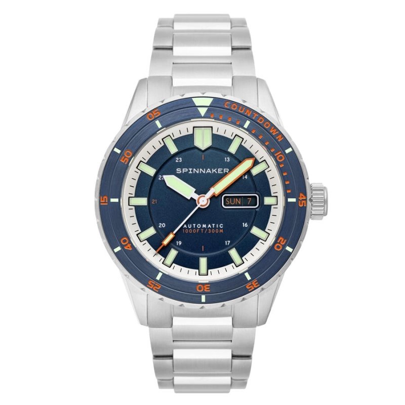 Photo 2 de cette Montre de plongée Homme en Acier inoxydable Bleu, Gris HASS - SPINNAKER | SP-5099-44