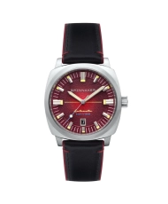 Photo de face de cette Montre Homme en Acier inoxydable, Acier poli, Acier satiné Gris, Rouge HULL CASCARA - SPINNAKER | SP-5113