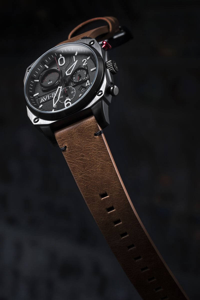 AVI-8 | Montre Aviation en Acier inoxydable Marron, Noir HAWKER HUNTER - AV-4052-02