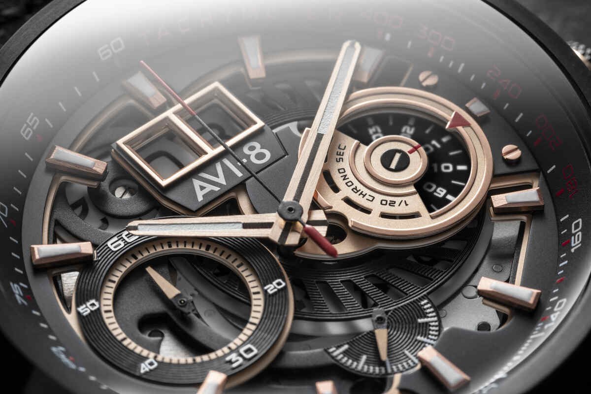 AVI-8 | Montre Aviation en Acier inoxydable Gris, Noir HAWKER HARRIER II - AV-4065-03