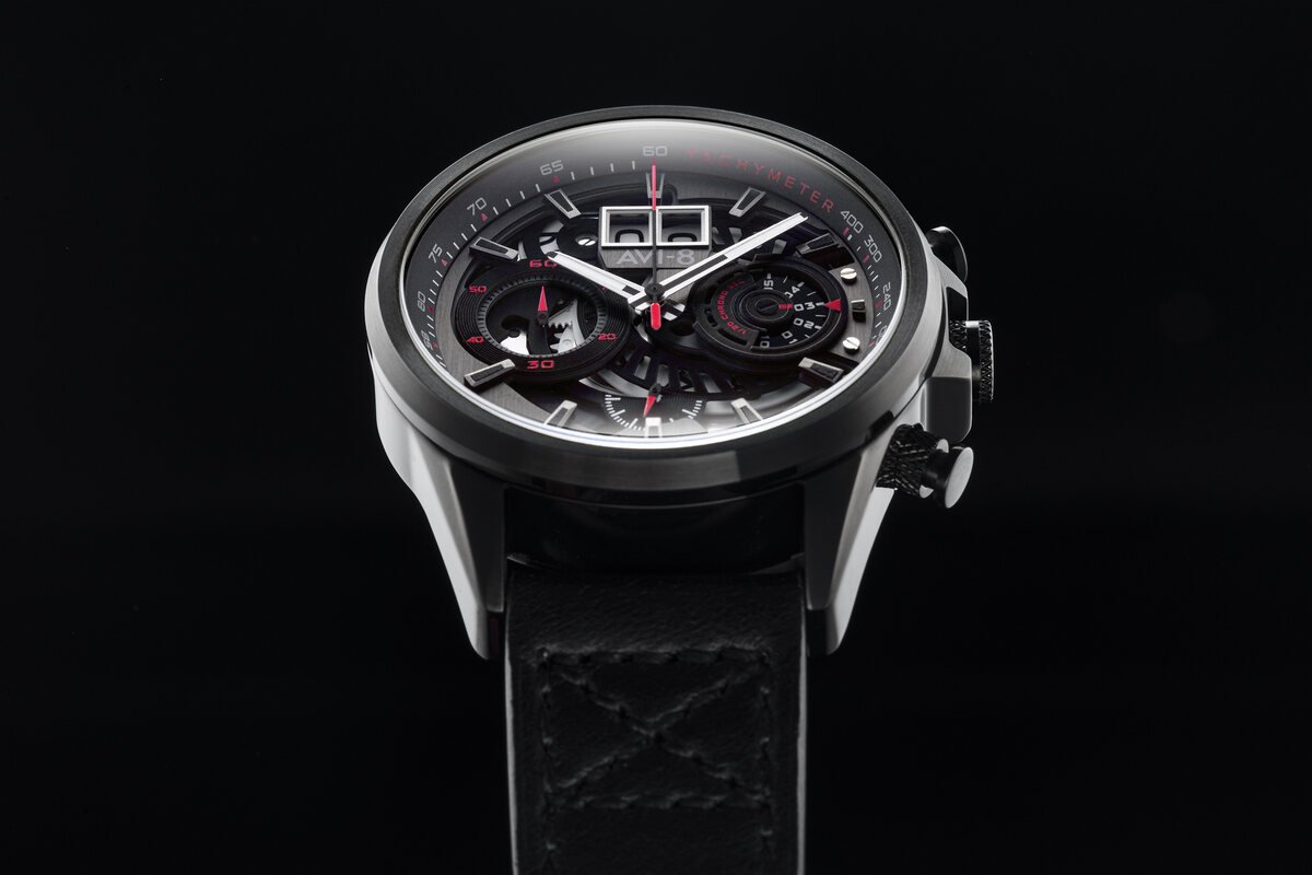 AVI-8 | Montre Aviation en Acier inoxydable Gris, Noir HAWKER HARRIER II - AV-4065-05