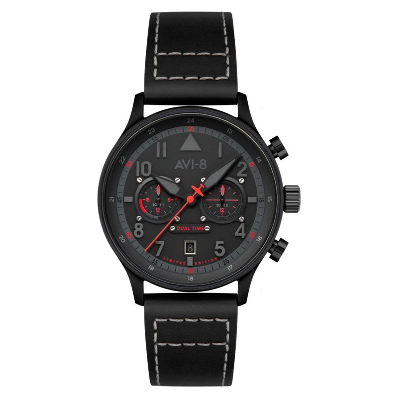 Montre Homme Quartz en Acier inoxydable, Cuir, Noir - HAWKER HURRICANE LIMITED EDITION - AV-4088-05 - AVI-8