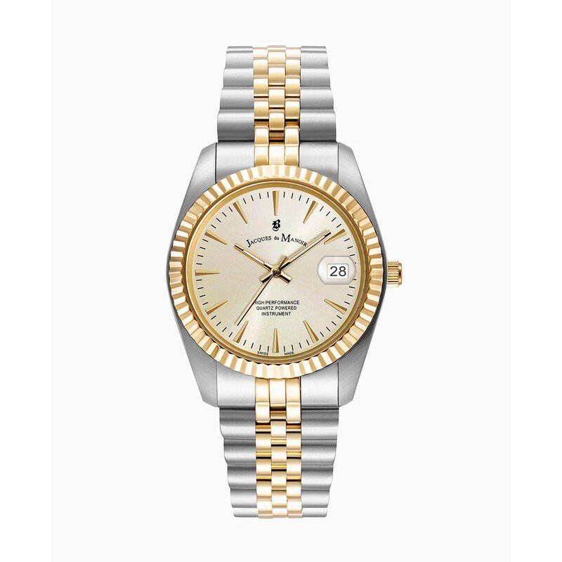 Reloj Suizo para Mujer en Acero, Champán, Plata, Oro - Inspiración Clásica - JWG02202 - JDM