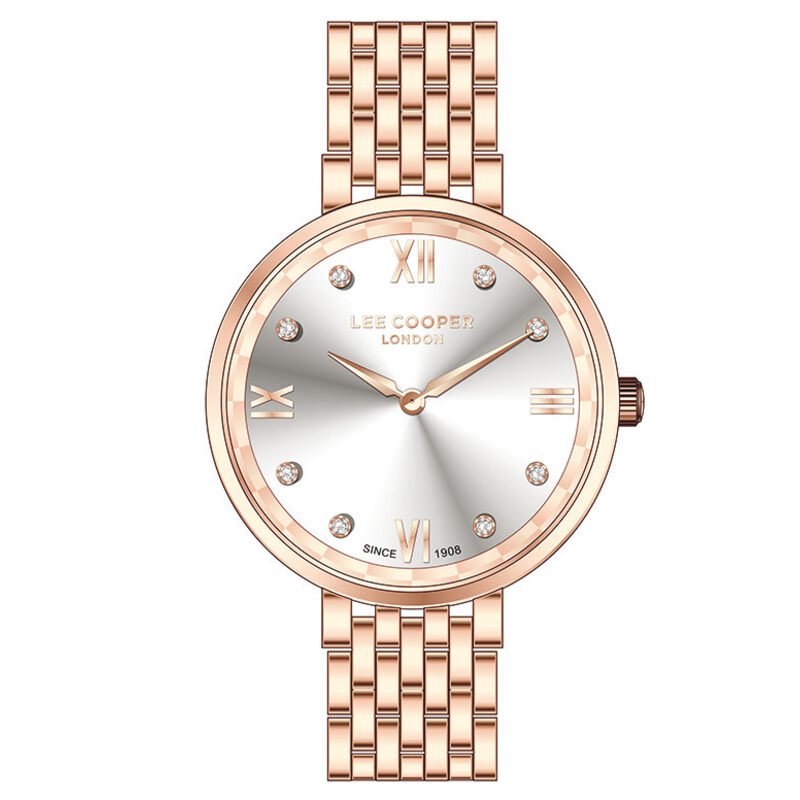 Montre Femme Quartz en Métal, Argenté, Doré, Doré Rose - LC07610.430 - LEE COOPER