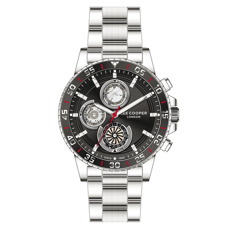 Montre Homme Quartz en Métal, Noir, Argenté - LC07636.350 - LEE COOPER