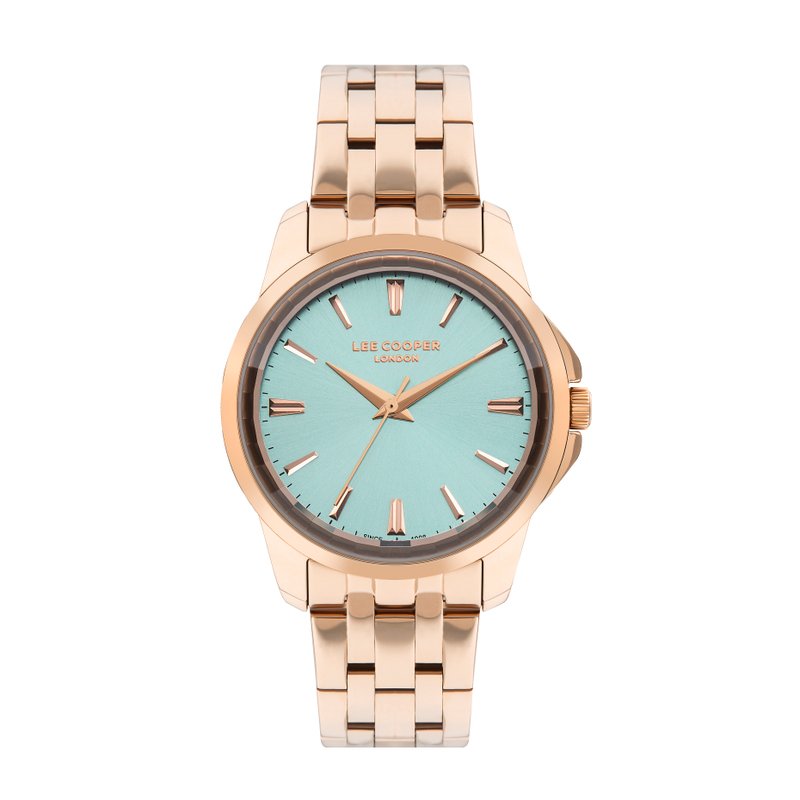 Reloj de cuarzo en metal, oro rosa, turquesa - LC07683.470 de la marca LEE COOPER LONDON