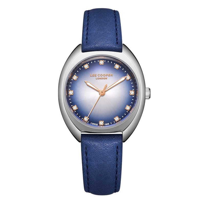 Montre quartz  en métal et cuir, bleu,argent - LC07988.399 de la marque LEE COOPER LONDON