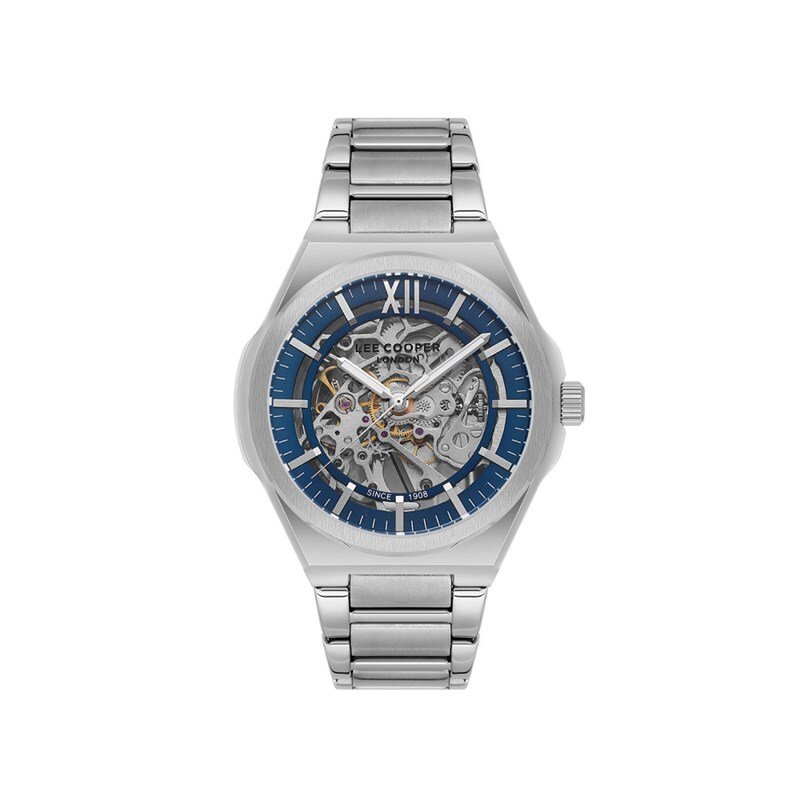 Reloj esqueleto automático en metal, azul, plateado - LC08051.390 de la marca LEE COOPER LONDON