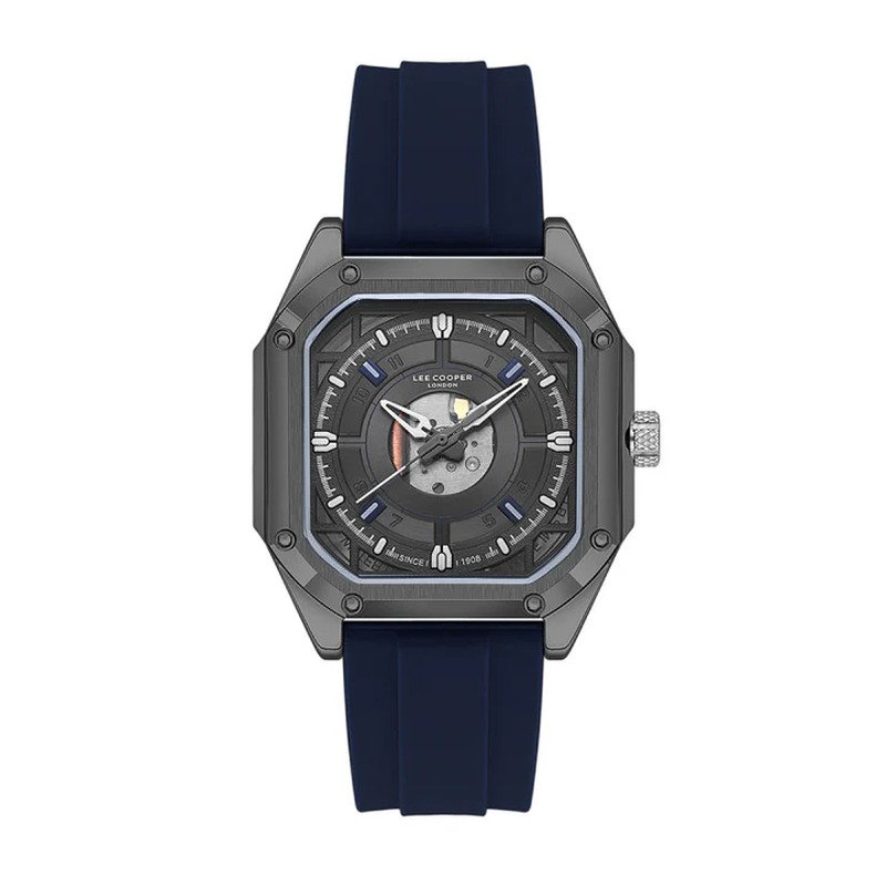 Reloj de cuarzo en metal y silicona, gun, azul - LC08061.069 de la marca LEE COOPER LONDON