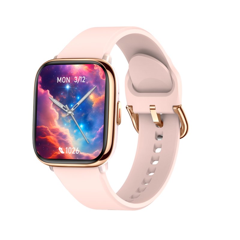 Metal smartwatch, rose gold, pink - OVERTAKE - SW081C from the SMARTY 2.0 brand