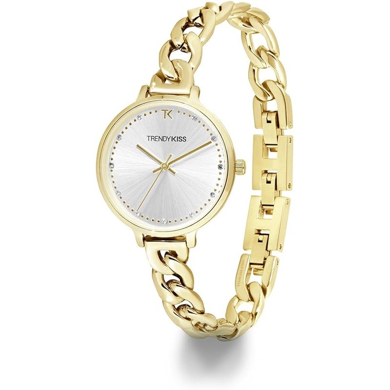 Reloj de cuarzo en metal, dorado, blanco - Mariette - TM10179-02 de la marca TrendyKiss