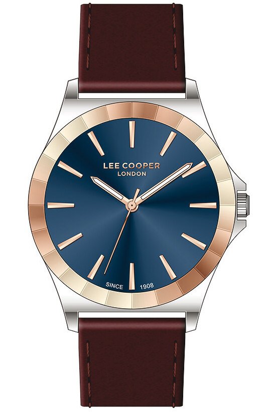 Montre Quartz pas cher pour Femme en Métal, Cuir, de couleur Argenté, Doré Rose, Marron - Lee Cooper London - LC07347.592