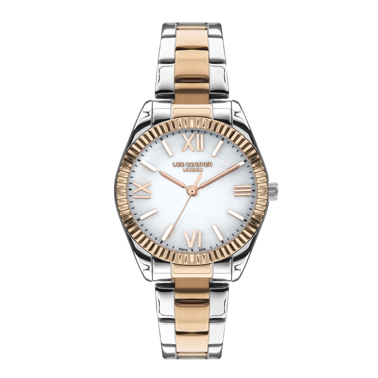 Montre Quartz pas cher pour Femme en Métal, de couleur Argenté, Doré Rose, Doré Rose - Lee Cooper London - LC07459.520