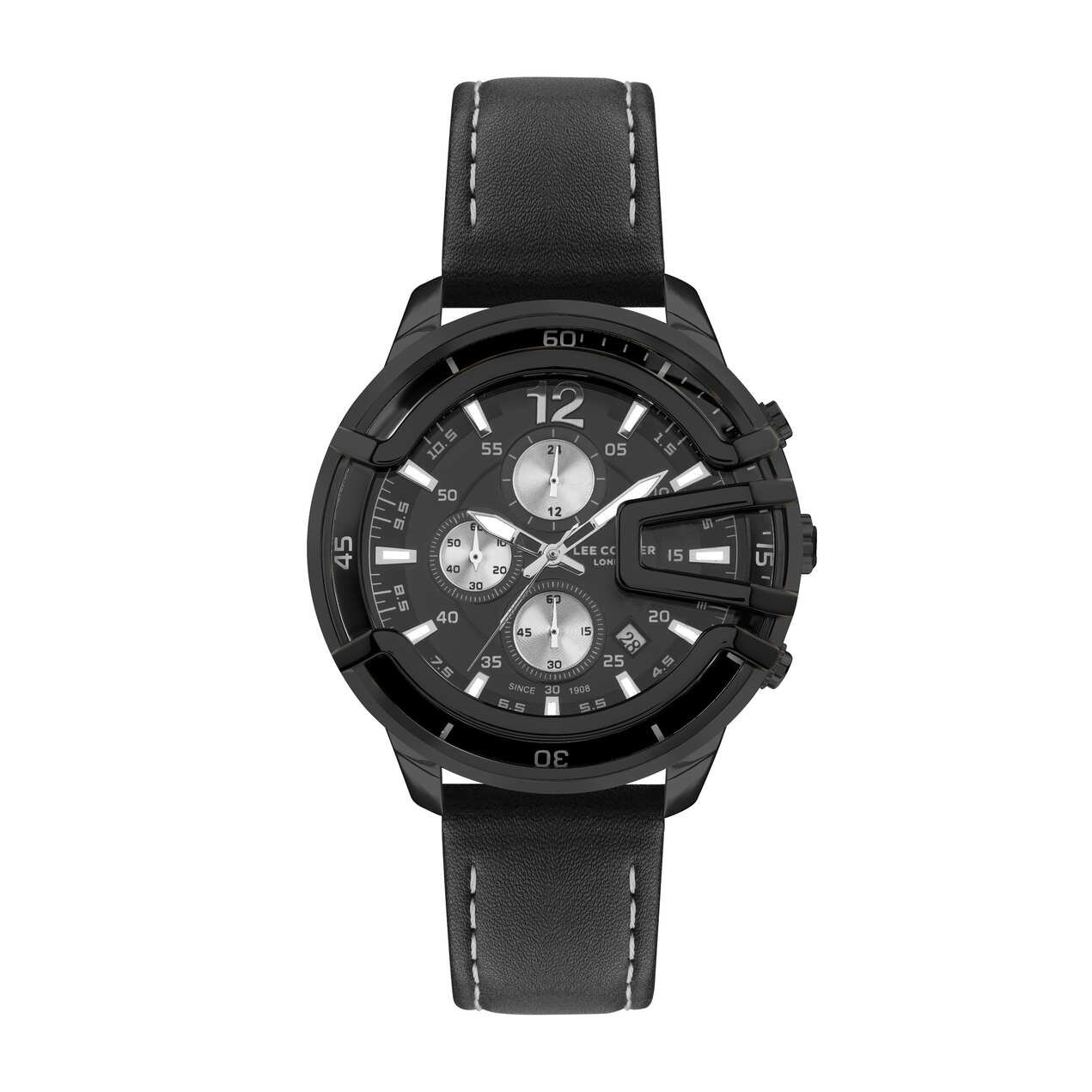 Montre Quartz pas cher pour Homme en Métal, Cuir, de couleur Noir - Lee Cooper London - LC07468.651