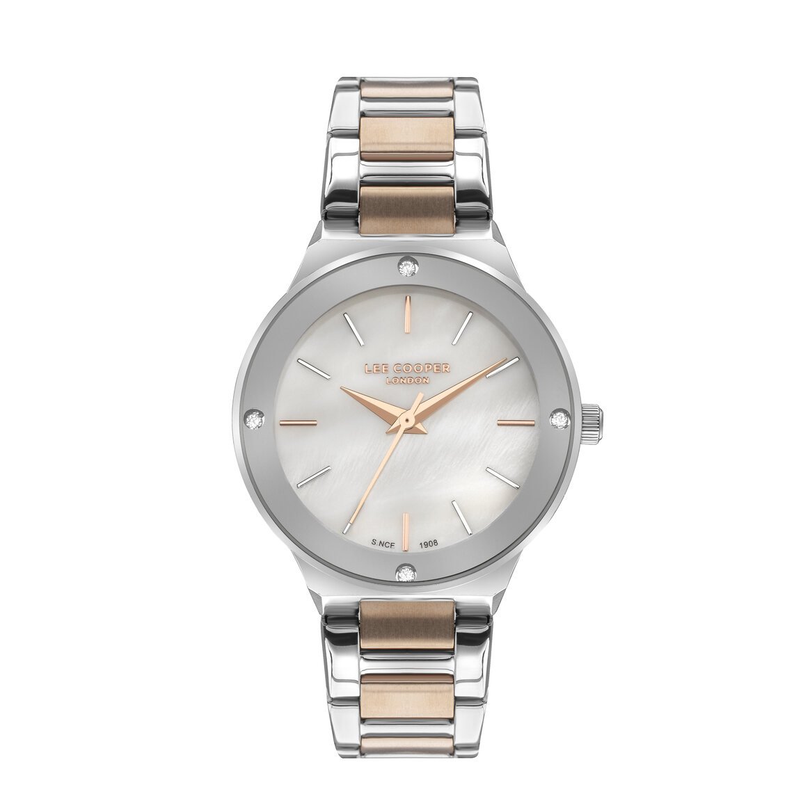 Montre Quartz pas cher pour Femme en Métal, de couleur Argenté, Doré Rose - Lee Cooper London - LC07480.520