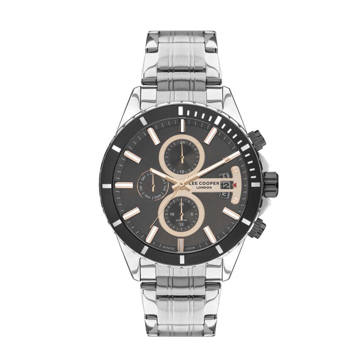 Montre Quartz pas cher pour Homme en Métal, de couleur Gun, Argenté - Lee Cooper London - LC07529.060