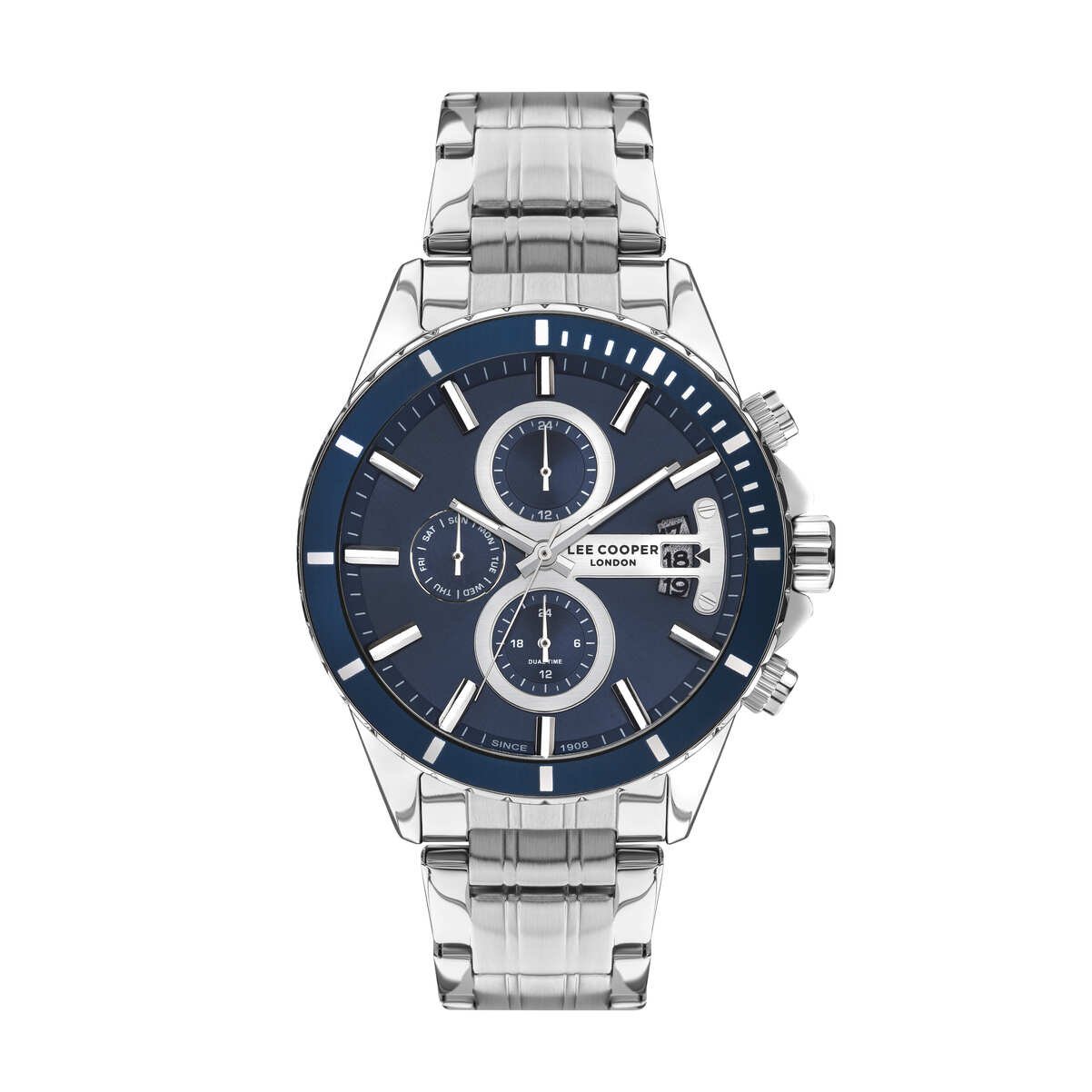 Montre Quartz pas cher pour Homme en Métal, de couleur Bleu, Argenté - Lee Cooper London - LC07529.390