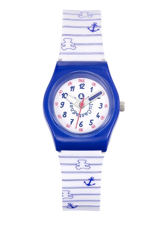 Montre fille pas chère en Plastique, Bleu, Blanc, Bleu - 38774