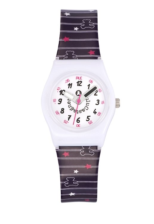 Montre fille pas chère en Plastique, Blanc, Violet - 38776