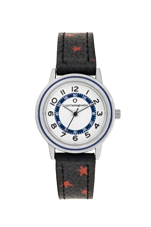 Montre fille pas chère en Métal et Cuir, Argenté, Noir, Bleu - 38924