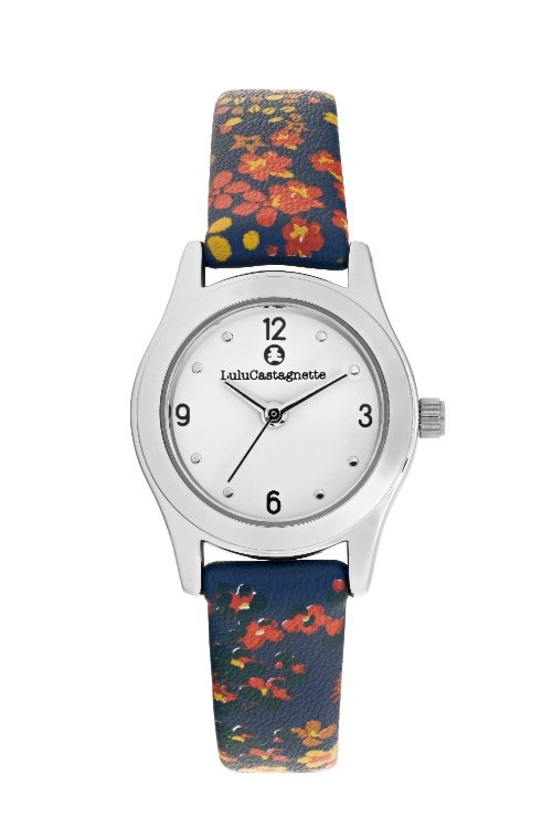 Montre fille pas chère en Métal et Cuir, Argenté, Bleu - 38925