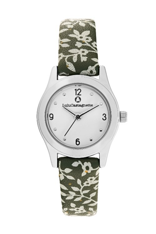 Montre fille pas chère en Métal et Cuir, Argenté, Vert - 38926