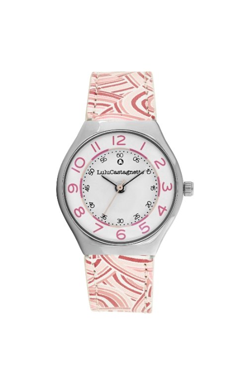 Montre fille pas chère en Métal et Cuir, Argenté, Rose - 38936