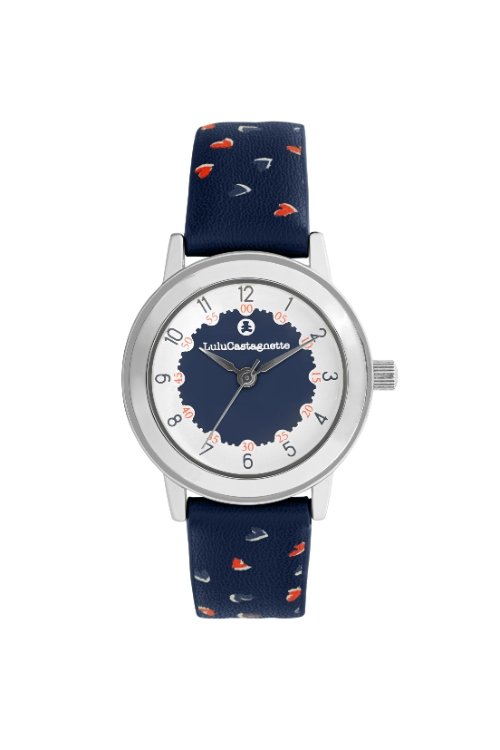 Montre fille pas chère en Métal et Cuir, Argenté, Bleu - 38949