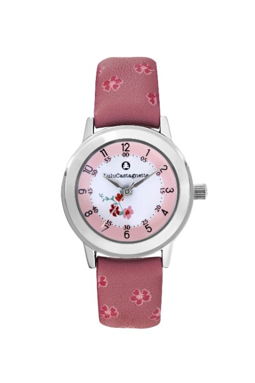 Reloj económico para niña de Metal y Piel, Plata, Rosa - 38957