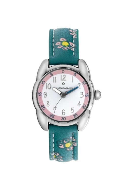 Montre fille pas chère en Métal et Cuir, Argenté, Bleu - 38968