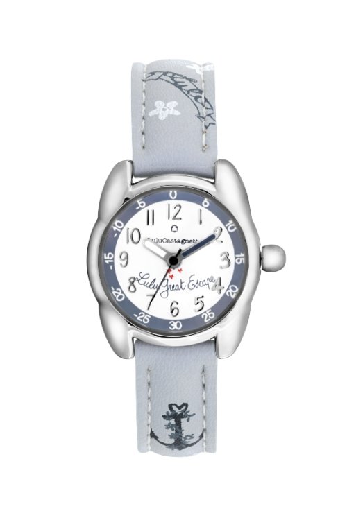 Montre fille pas chère en Métal et Cuir, Argenté, Gris - 38974