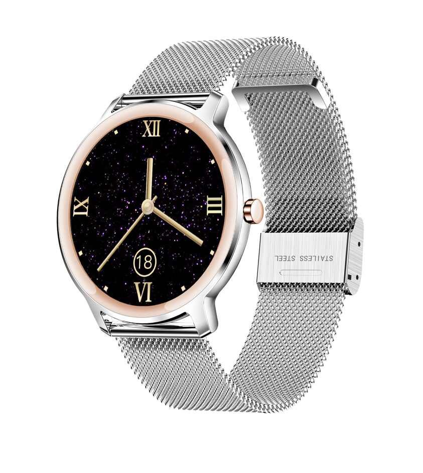 Montre connectée santé Femme en Métal Argenté - LEVEL - SMARTY 2.0 - SW018B