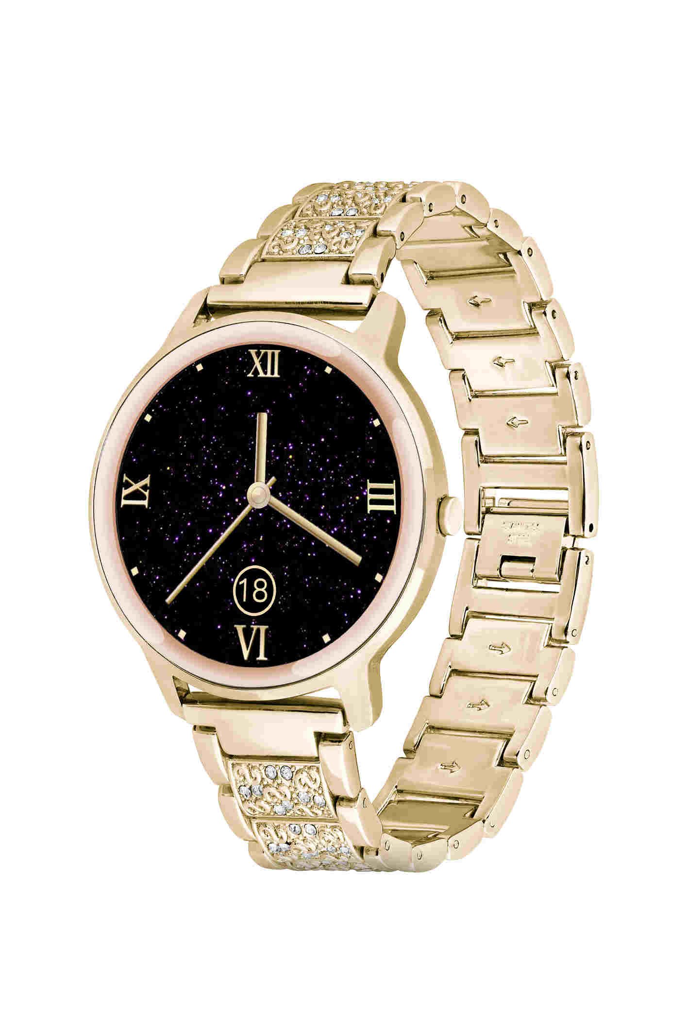 Montre connectée Femme, Homme élégante en Métal Doré - ÉLÉGANCE - SMARTY 2.0 - SW018F