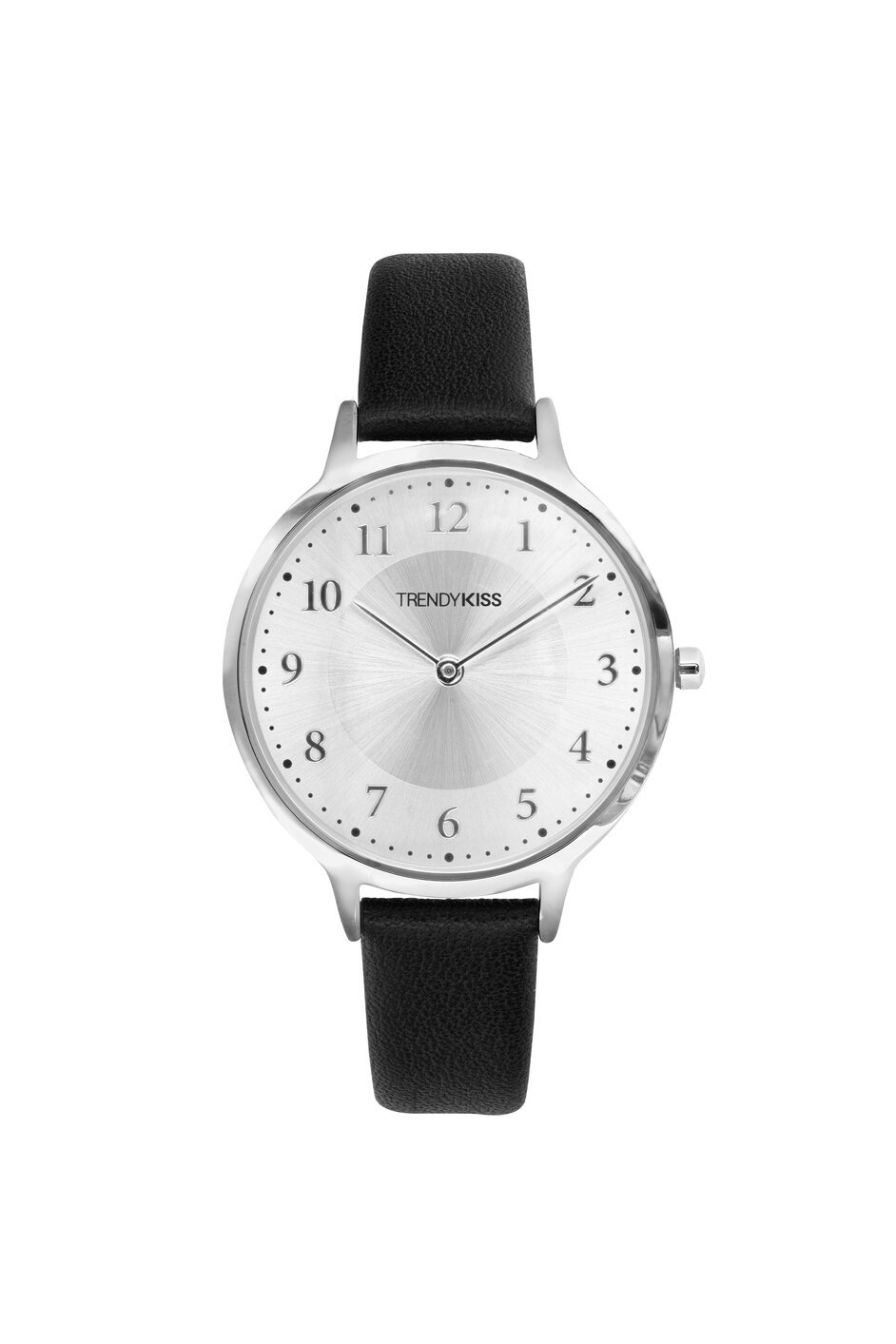 Montre Femme pas chère Quartz en Métal et Cuir, Argenté, Noir - TC10155-01