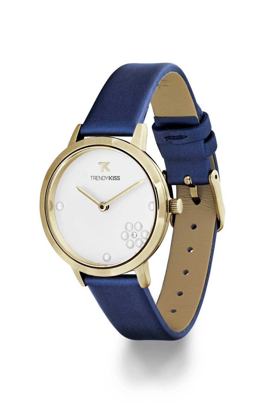 Cheap Women's Quartz Watch in Metal and Satin, Gold, Blue - TG10160-01