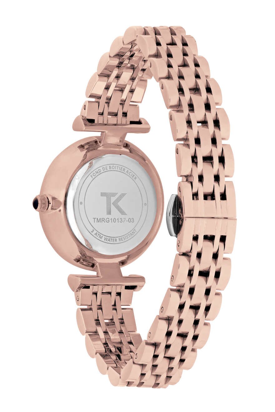 Reloj Económico de Cuarzo para Mujer en Metal y Acero Inoxidable, Oro Rosa - TMRG10137-03